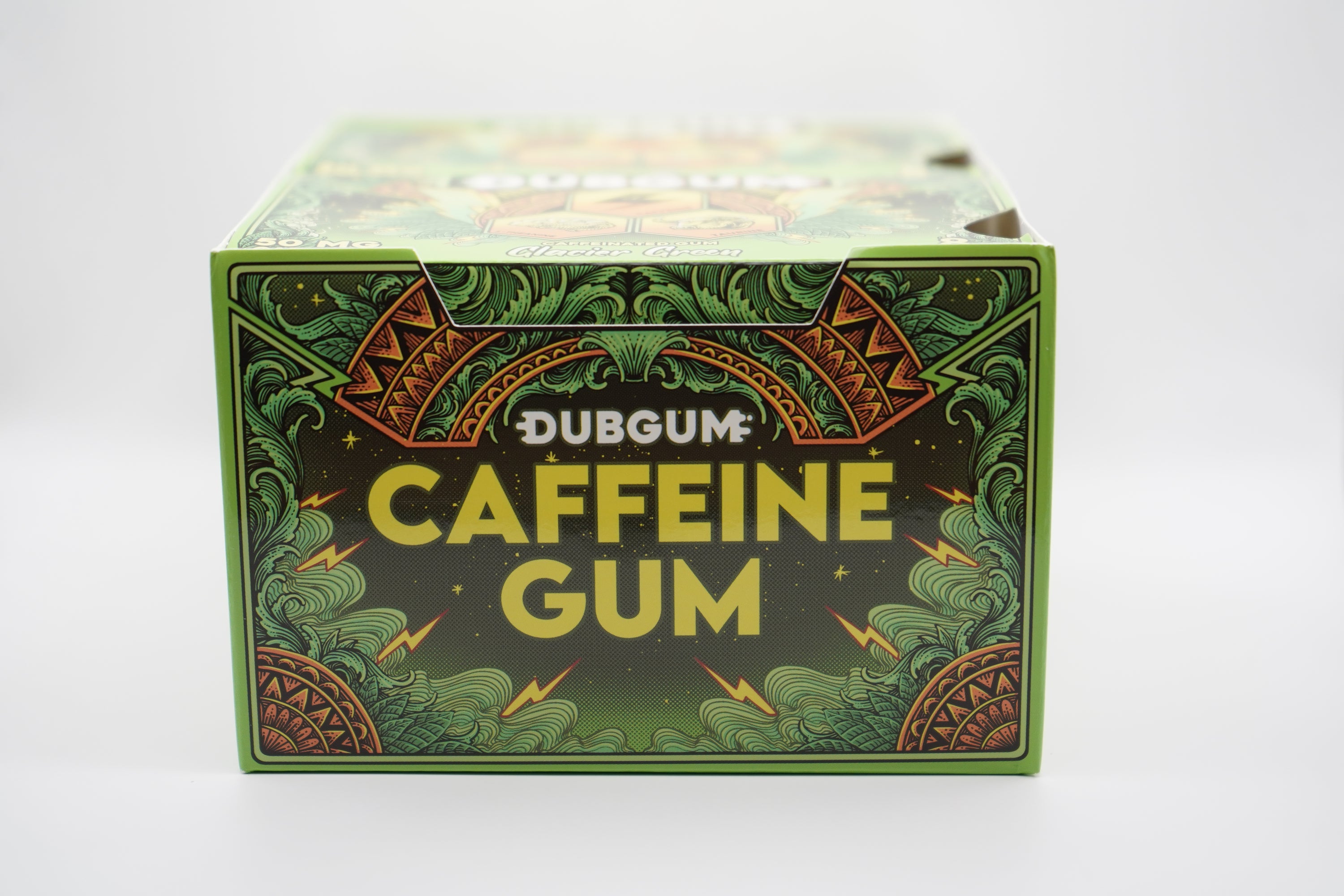 DUBGUM Glacier Green – 12 blister pack, Sugar-Free Caffeinated Gum for Focus & Energy