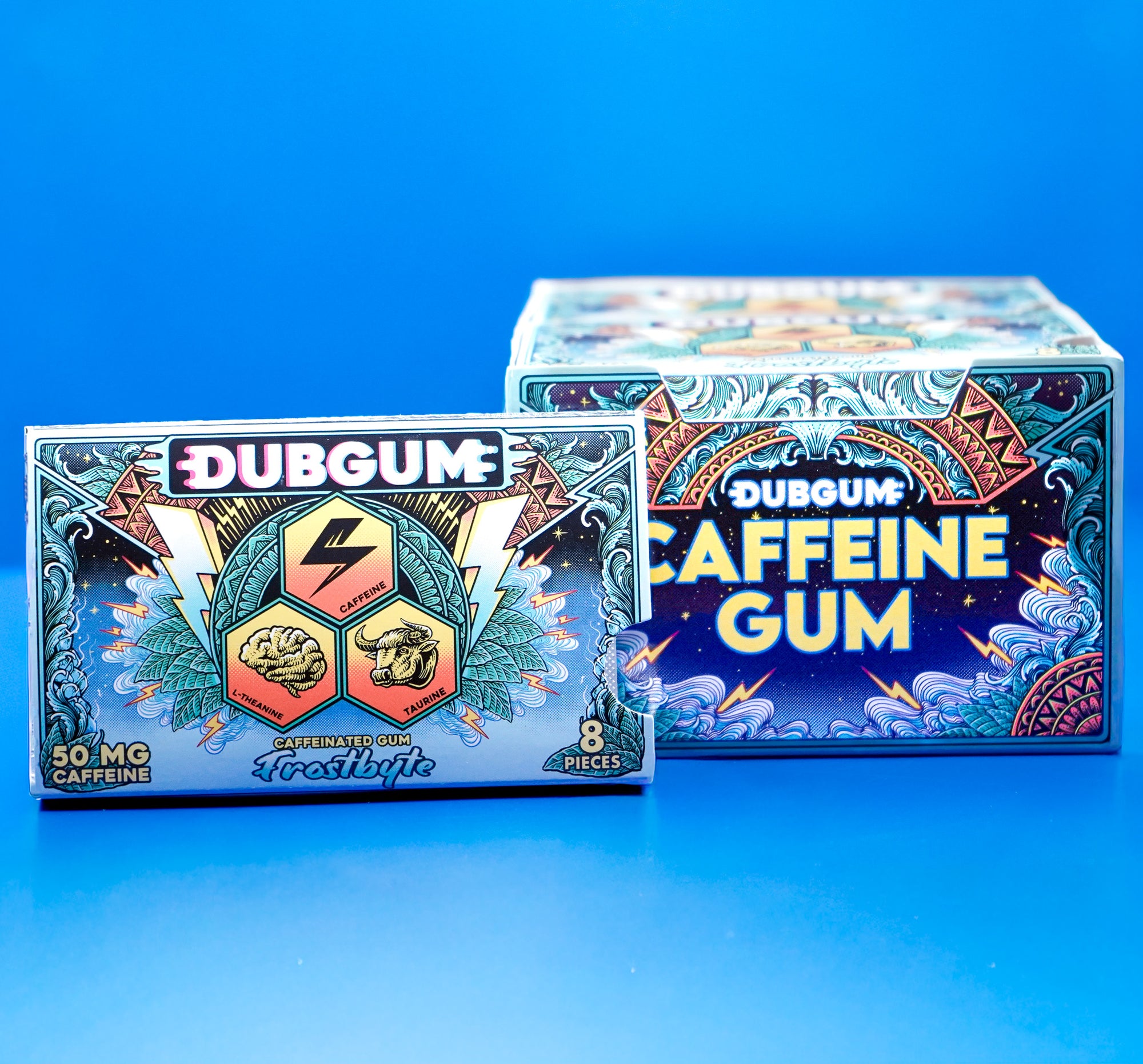 DUBGUM Frostbyte – 12 blister pack, Sugar-Free Caffeinated Gum for Focus & Energy (Copy)